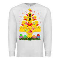 Oatmeal Heather duck rubber duck christmas tree duckie and quack christmas 123 Premium Sweatshirt - ArtMosaic