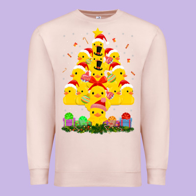 Duck Rubber Duck Christmas Tree Duckie And Quack Christmas 123 Premium Sweatshirt Designed By Artmosaic