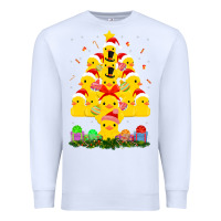 White duck rubber duck christmas tree duckie and quack christmas 123 Premium Sweatshirt - ArtMosaic