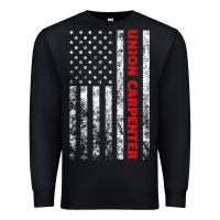Black Union Carpenter With A Vintage American Flag For Fans Premium Sweatshirt - ArtMosaic
