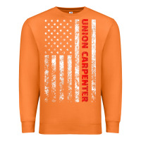 Carrot Union Carpenter With A Vintage American Flag For Fans Premium Sweatshirt - ArtMosaic