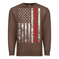 Chestnut Union Carpenter With A Vintage American Flag For Fans Premium Sweatshirt - ArtMosaic