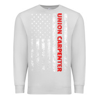 Dove Grey Union Carpenter With A Vintage American Flag For Fans Premium Sweatshirt - ArtMosaic