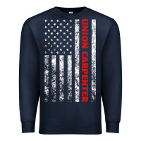 Navy Union Carpenter With A Vintage American Flag For Fans Premium Sweatshirt - ArtMosaic