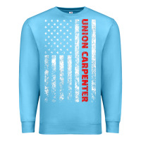Ocean Blue Union Carpenter With A Vintage American Flag For Fans Premium Sweatshirt - ArtMosaic
