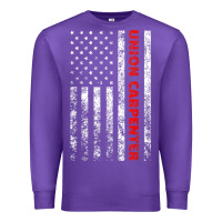 Purple Union Carpenter With A Vintage American Flag For Fans Premium Sweatshirt - ArtMosaic
