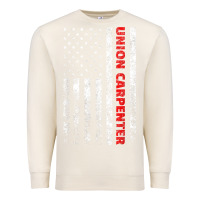 Sandshell Union Carpenter With A Vintage American Flag For Fans Premium Sweatshirt - ArtMosaic