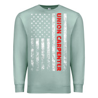 Seafoam Union Carpenter With A Vintage American Flag For Fans Premium Sweatshirt - ArtMosaic