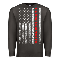 Smoke Union Carpenter With A Vintage American Flag For Fans Premium Sweatshirt - ArtMosaic