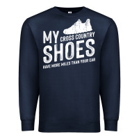 Navy cross country running   xc run runner pullover hoodie Premium Sweatshirt - ArtMosaic