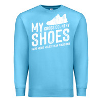 Ocean Blue cross country running   xc run runner pullover hoodie Premium Sweatshirt - ArtMosaic