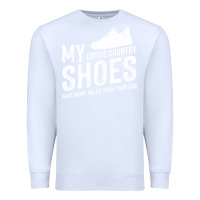 White cross country running   xc run runner pullover hoodie Premium Sweatshirt - ArtMosaic
