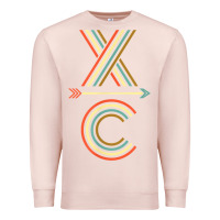 Pale Pink X-Country Design For Cross Country Runners and Coaches Premium Sweatshirt - ArtMosaic