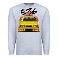 Heather Grey Yellow E36 Premium Sweatshirt - ArtMosaic