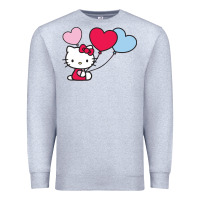 Heather Grey kitty Premium Sweatshirt - ArtMosaic