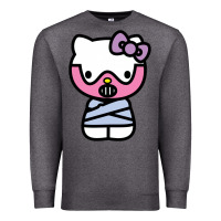 Charcoal Heather hell kitty cute devil Premium Sweatshirt - ArtMosaic