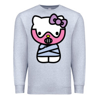 Heather Grey hell kitty cute devil Premium Sweatshirt - ArtMosaic
