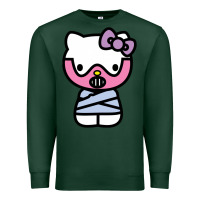 Sports Green hell kitty cute devil Premium Sweatshirt - ArtMosaic