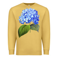 Antique Gold Blue  hydrangea Premium Sweatshirt - ArtMosaic