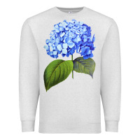Oatmeal Heather Blue  hydrangea Premium Sweatshirt - ArtMosaic