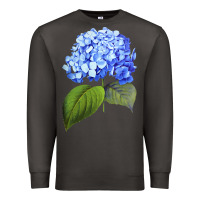 Smoke Blue  hydrangea Premium Sweatshirt - ArtMosaic