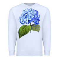 White Blue  hydrangea Premium Sweatshirt - ArtMosaic