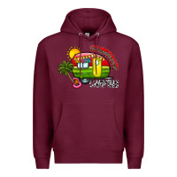 Burgundy summer camping Premium Hoodie - CowhideDigitalArt
