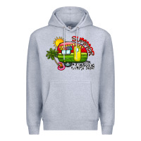 Heather Grey summer camping Premium Hoodie - CowhideDigitalArt