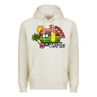 Oatmeal Heather summer camping Premium Hoodie - CowhideDigitalArt