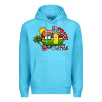 Ocean Blue summer camping Premium Hoodie - CowhideDigitalArt