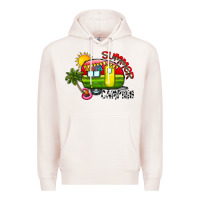 Pale Pink summer camping Premium Hoodie - CowhideDigitalArt