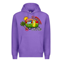 Purple summer camping Premium Hoodie - CowhideDigitalArt