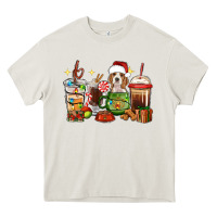 Cream Christmas coffee cups with Beagle Heavy Core Tee - RanaPortraitStore