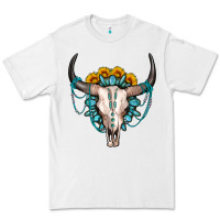 White sunflower gemstone bull skull Premium Tee - OliviaCreatesArt