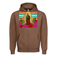 Chestnut our lady of guadalupe cactus leopard Zipper Hoodie - JahusDesignShop