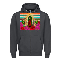 Smoke our lady of guadalupe cactus leopard Zipper Hoodie - JahusDesignShop