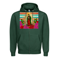 Sports Green our lady of guadalupe cactus leopard Zipper Hoodie - JahusDesignShop