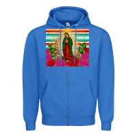 True Royal our lady of guadalupe cactus leopard Zipper Hoodie - JahusDesignShop
