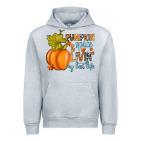 Heather Grey Pumpkin spice and livin' my best life Urban Hoodie - RanaPortraitStore