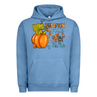 Pigment Pebble Blue Pumpkin spice and livin' my best life Urban Hoodie - RanaPortraitStore