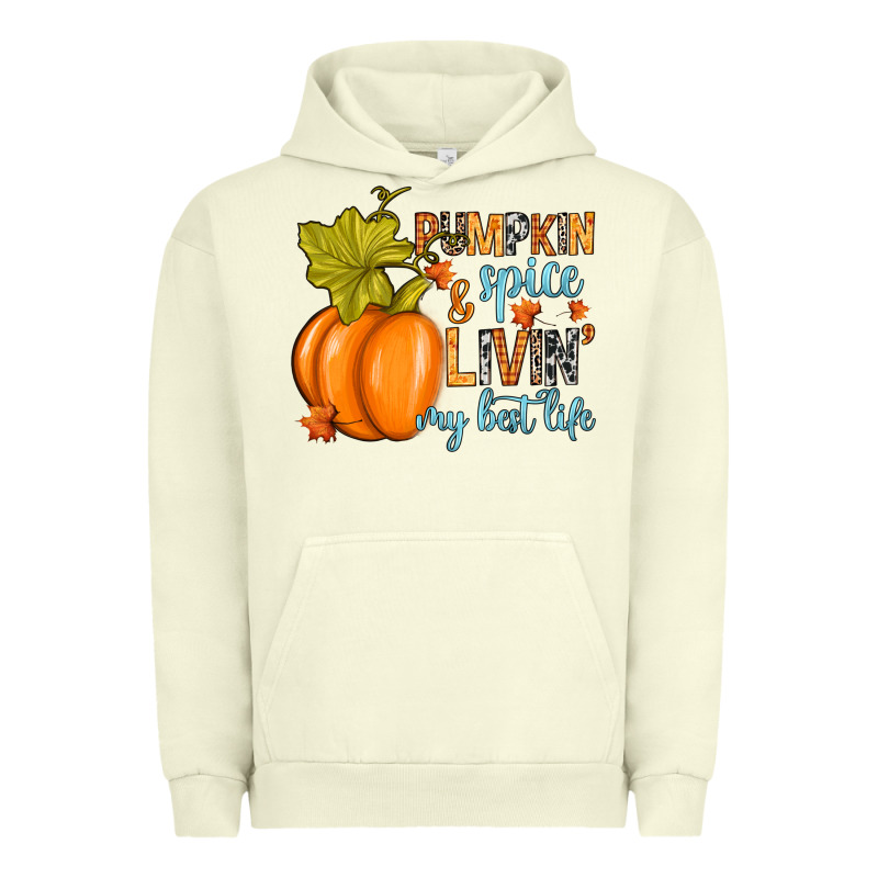 Pumpkin Spice And Livin' My Best Life Urban Hoodie by RanaPortraitStore | Teevron