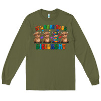 Army Green Its Okay To Be Different Long Sleeve Tee - CowhideDigitalArt