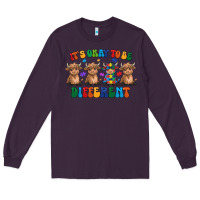 Plum Its Okay To Be Different Long Sleeve Tee - CowhideDigitalArt