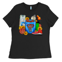 Black Basketball Coffee cup Ladies Tee - FaDigitalArtStudio