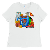 White Basketball Coffee cup Ladies Tee - FaDigitalArtStudio