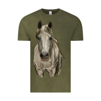 Vintage Olive horse Vintage Tee - RanaPortraitStore