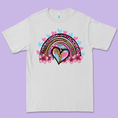 Valentine's Day Rainbow Heart Olivia Premium Tee Designed By Oliviacreatesart