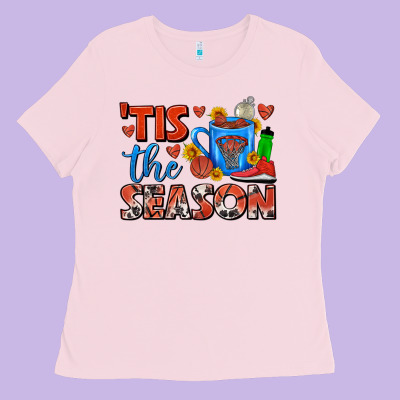 Tis The Season  Basketball Coffee Mug Ladies Tee Designed By Fadigitalartstudio