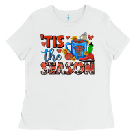 White tis the season  basketball coffee mug Ladies Tee - FaDigitalArtStudio