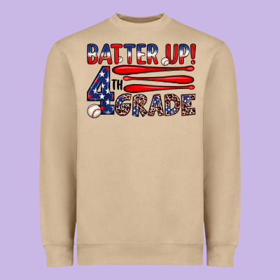 Batter Up 4th Grade Heavyweight Sweatshirt Designed By Jahusdesignshop